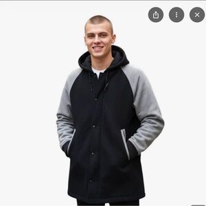 J. Crew Navy and Gray (Heavy) Bomber Jacket